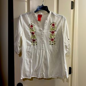 Embroidered Peasant top XL